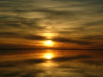 Sunset over the Currituck Sound in Corolla, North Carolina