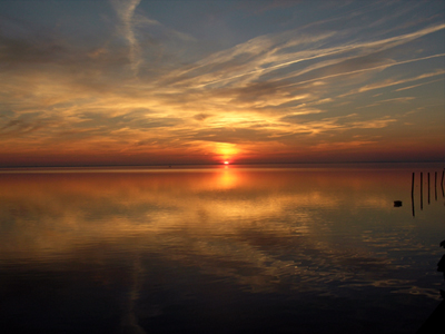 Sunset over the Currituck Sound in Corolla, North Carolina