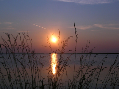 Sunset over the Currituck Sound in Corolla, North Carolina