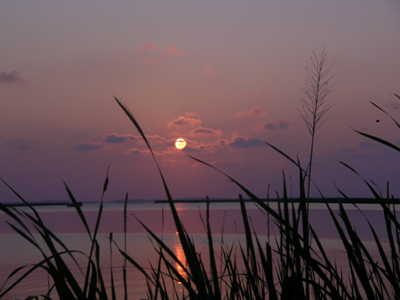 Sunset over the Currituck Sound in Corolla, North Carolina