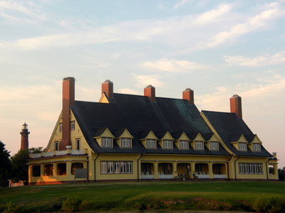 The Whalehead Club and the Currituck Beach Lighthouse in Corolla, North Carolina