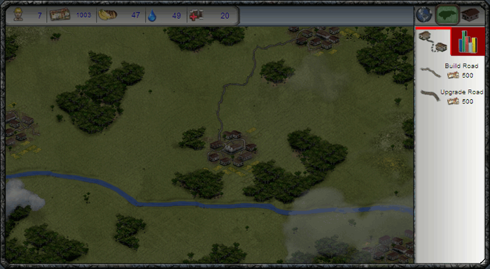 Screenshot of the road construction sidebar