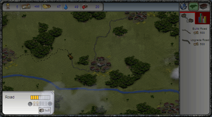 Screenshot of a road status box